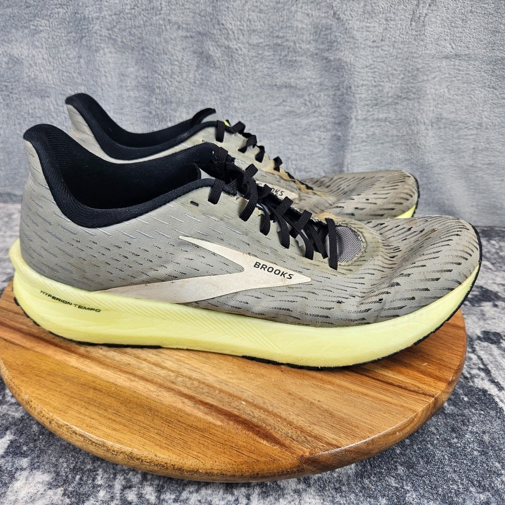 Brooks Hyperion Tempo Mens Running Shoes Grey Yellow 1103391D099 Size 11.5 D